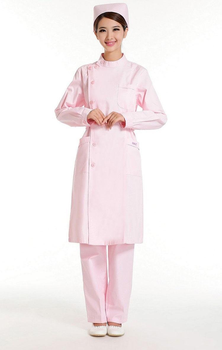 2014新款白粉色长袖护士服医用